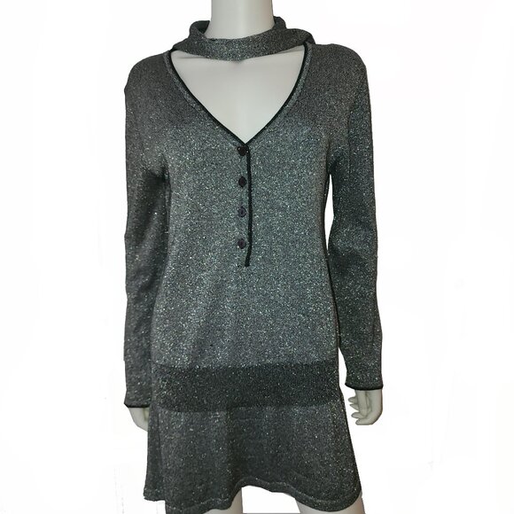 Classic Metallic Scarf 3/4 Sweater